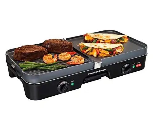 Hamilton Beach 3-in-1 Electric Indoor Grill + Griddle, 8-Serving
