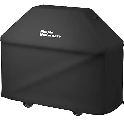 Simple Houseware 60-inch Waterproof Heavy Duty Gas BBQ Grill Cover, Weather-Resistant Polyester