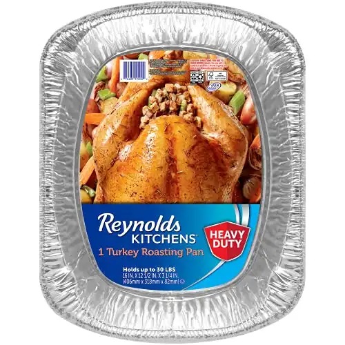 Reynolds Kitchens Turkey Size Roaster Pan, Holds Up to 30lbs