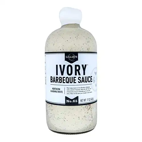 Lillie's Q - Ivory Barbeque Sauce, Gourmet BBQ Sauce, Tangy White BBQ Sauce, Sugar-Free Sauce, Premium Ingredients, Made with Gluten-Free Ingredients (17 oz)