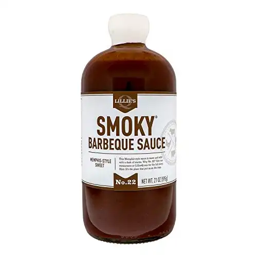 Lillie's Q - Smoky Barbeque Sauce, Gourmet BBQ Sauce, Sweet Brown Sugar BBQ Sauce, Mild Smoky Flavor, Premium Ingredients, Made with Gluten-Free Ingredients (21 oz)