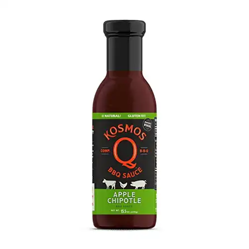 Kosmos Q Apple Chipotle BBQ Sauce 15.5 Oz Bottle for Award-Winning BBQ & Marinades Thick Barbecue Sauce for Tender & Juicy Meat (Apple Chipotle)