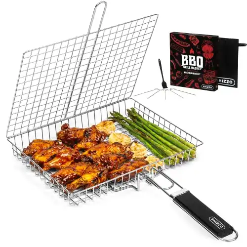 SHIZZO Grill Basket Value Set, Barbecue BBQ Grilling Basket