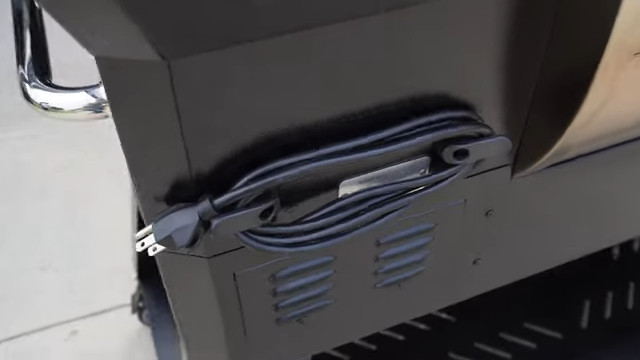 Cord Wrap at back of pellet grill