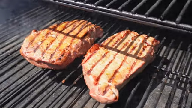 Steaks with grill marks