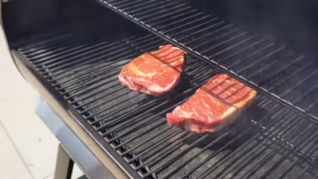 Ribeye and NY Strip on the grill